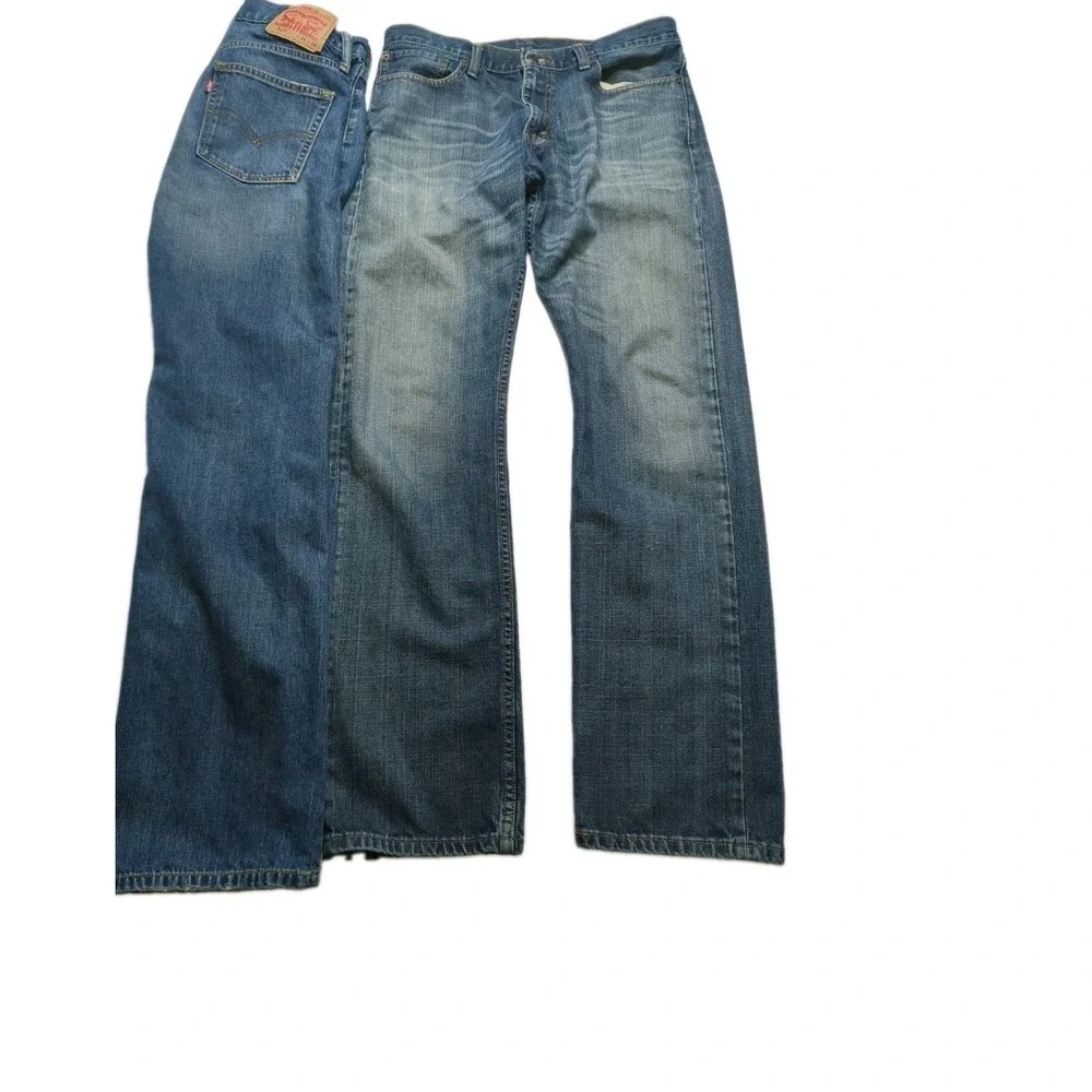 Lot of 2 Levis 514 Straight Leg Mens Jeans 34x34 Denim Medium Wash Fade Bundle